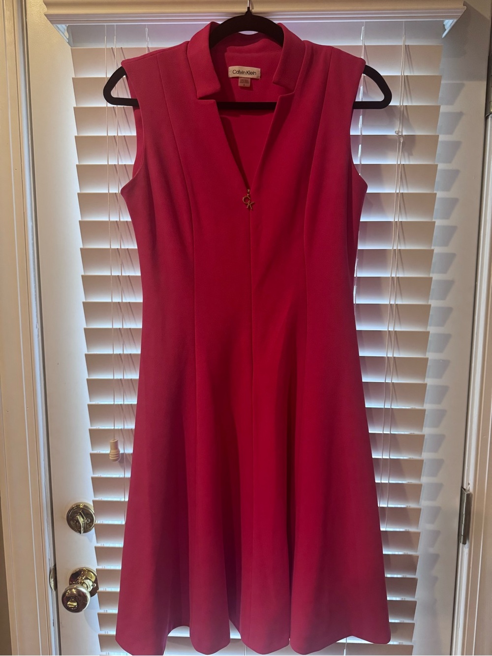 Calvin Klein Fuchsia Sleeveless A-Line Midi Dress